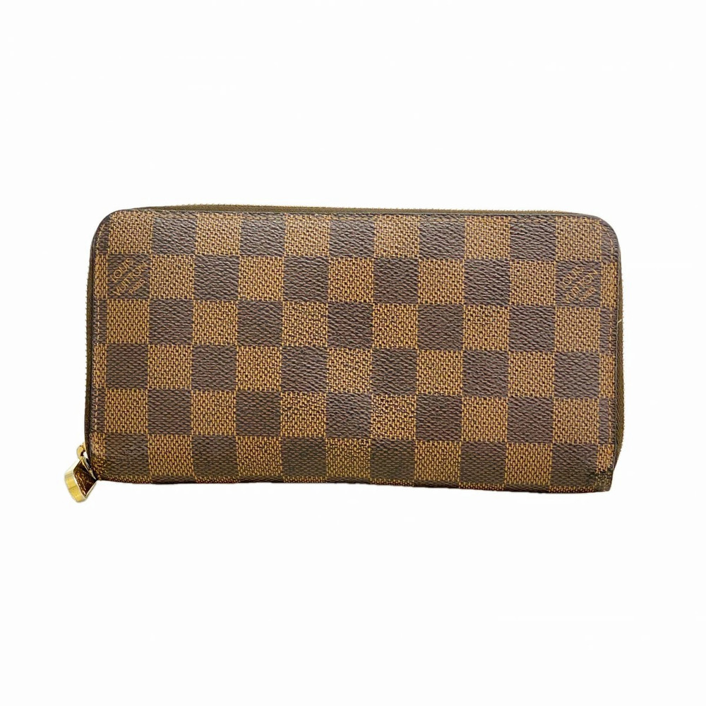 Louis Vuitton Damier Zippy Wallet Ebene Brown Long